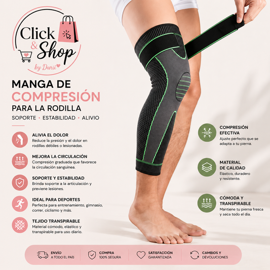 Manga de Compresión Larga para Rodilla