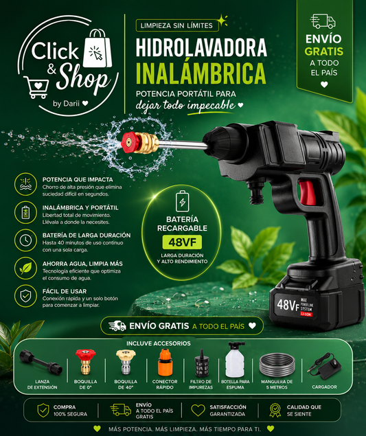 HIDROLAVADORA 2 BATERIAS 48W X 48W L