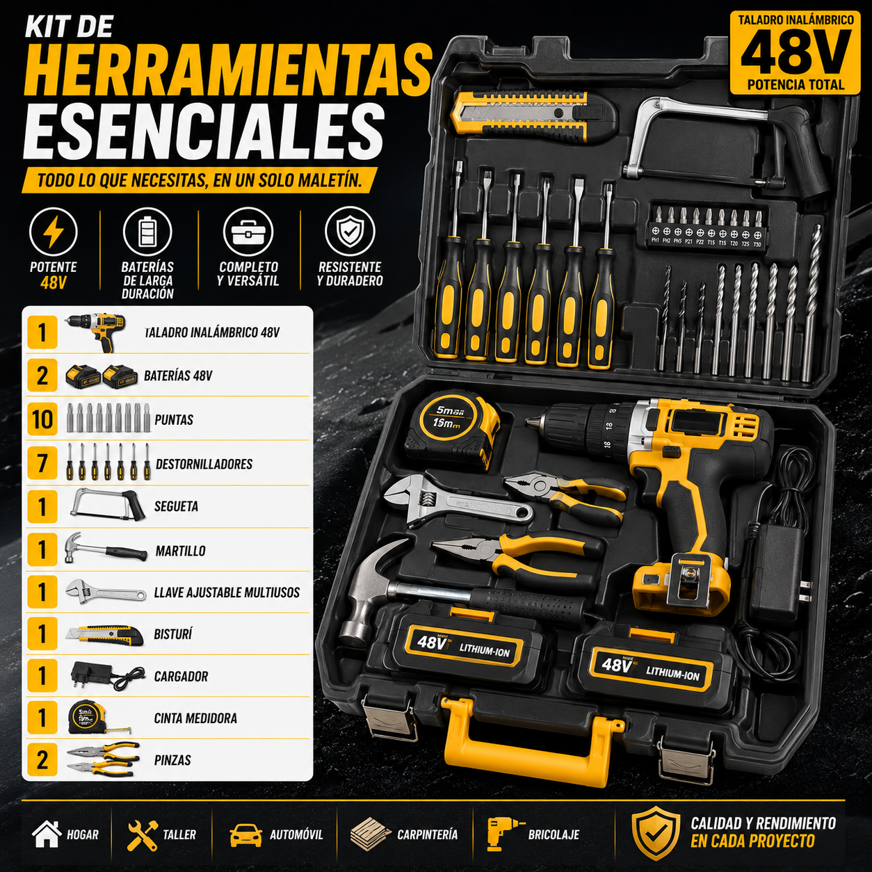TALADRO JBN21-06 2 BATERÍAS 48V