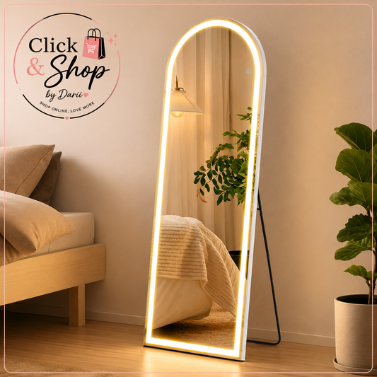 ESPEJO CON LUZ LED TECZON 170x60 CM DORADO